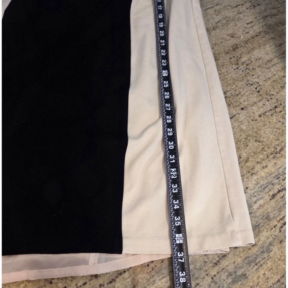 Talbots Size 16WP Black Cream Sheath Sleeveless Dress Petite Knee Length - Picture 4 of 15